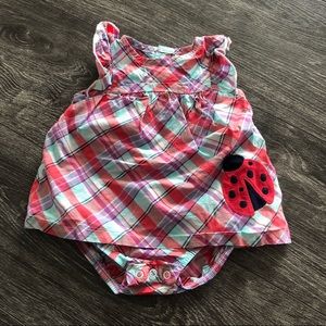 Plaid ladybug dress
